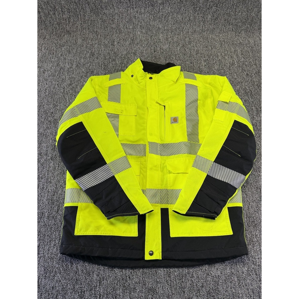 Carhartt High Visibility Class 3 Sherwood Jacket Mens M Lime Waterproof Workwear